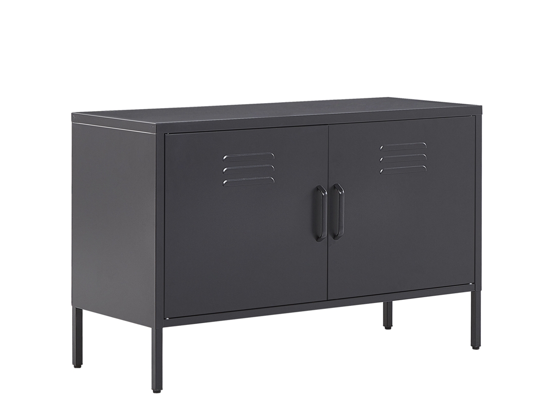 Aparador de 2 puertas BELIANI Uria de Acero Negro 100x40x65