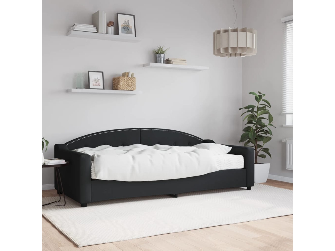 Sofá Cama Con Colchón Individual Lovely Home Madera Tecido Negro (90x200)