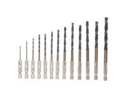 Juego de 13 brocas hexagonales HSS para madera, acero y metal. Juego de brocas de cambio rápido de Gokoco.