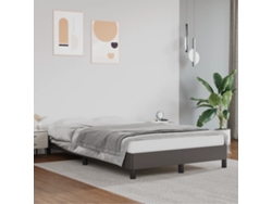 Estructura De Cama Sin Colchón Cuero Sintético Gris 120x190 Cm