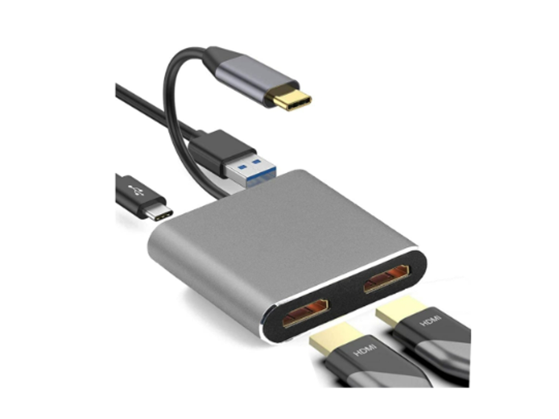 Adaptador Usb C A Dual Hdmi Usb 3.0 Pd YIZHOOD Inf130 Negro