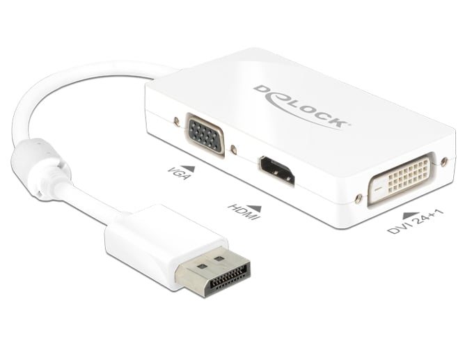 Adaptador DELOCK 0.16m DisplayPort/VGA+HDMI+DVI-D