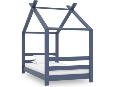 Estructura de cama infantil VIDAXL Gris Madera (146x78x132 cm)