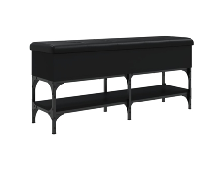 Banco zapatero madera de ingeniería VIDAXL negro (102x32x45 cm)