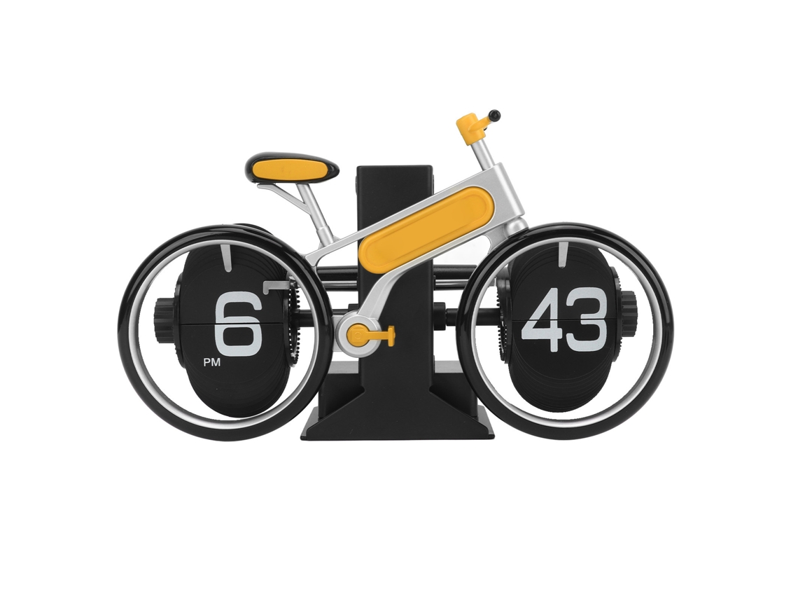 2026-reloj Flip Bicicleta Creativo Automático Retro Para Escritorio 12h Juguete Antiestrés Amarillo Oficina Hogar