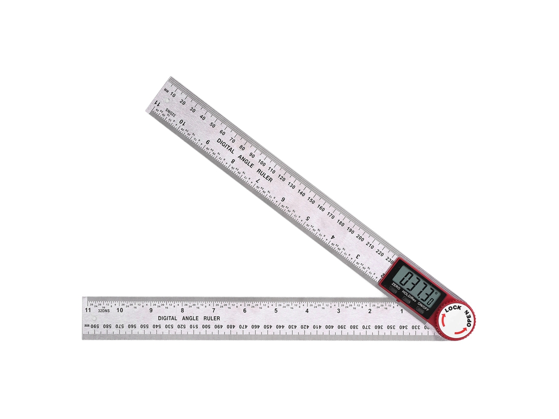 Medidor De Ángulos Con Pantalla Digital De 360°, De Acero Inoxidable, Portátil, Para Carpintería, 300 Mm.