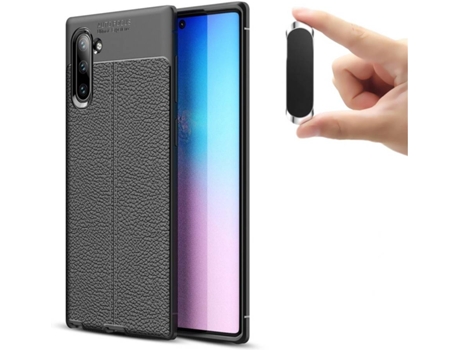 Carcasa y Soporte Samsung Note 10 Rugged Leather Negro