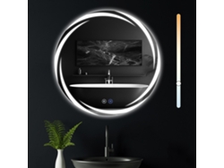 Espejo de baño redondo de 50cm con luz LED, grado de protección IP44 y tecnología NETTLIFE Touch.