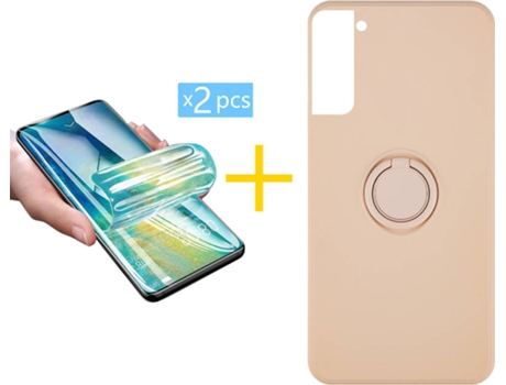 Carcasa + 2 Protectores de Pantalla para Samsung Galaxy S21 Plus 5G ACCETEL Rosa Pastel