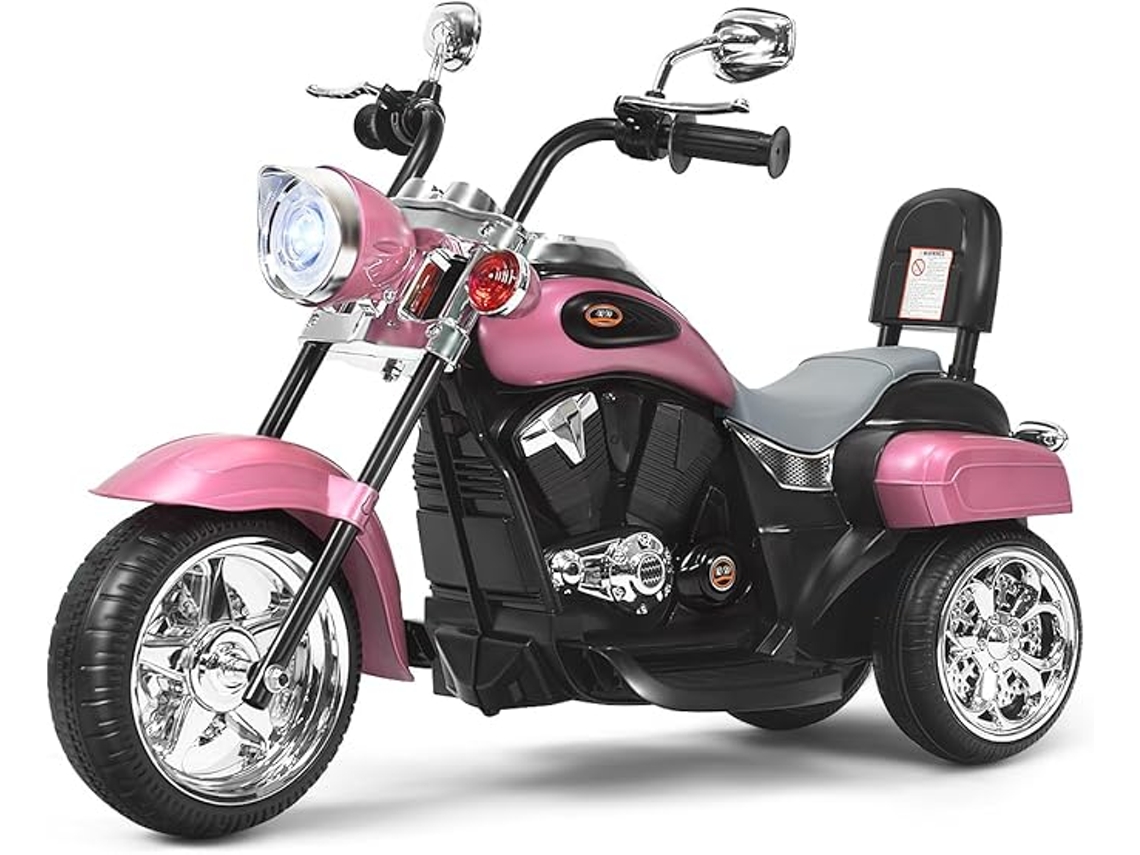 Patinete Eléctrico para Niños, Patinete Eléctrico 6v para Niños, 91 X 48 X 64 Cm, Patinete a Batería con Música (Rosa Claro)