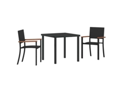 Maison Exclusive - Conjunto De Comedor De Jardín 3 Pcs Negro