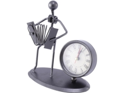 Reloj De Escritorio De Diseño Clásico Y Elegante, Decoración Retro Única En Acero Inoxidable Negro.