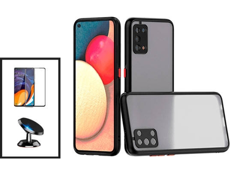 Kit Carcasa Trasera Protección Cámara + Protector de Pantalla Oppo A74 5G GIFT4ME Negro