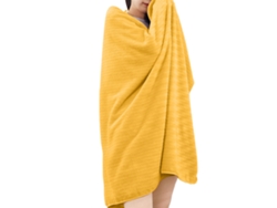Toalla de Baño Kofihety Absorbente Baño Dormitorio Terciopelo Amarillo (70x140cm)