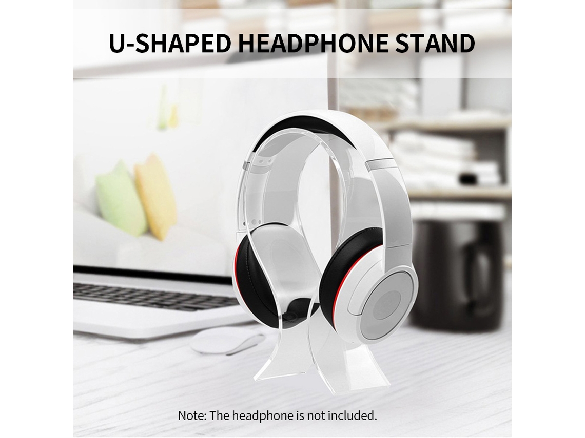 Soporte Para Auriculares En Acrílico Universal, Apropiado Para Todos Los Tamaños, Negro O Transparente Luz Dourada