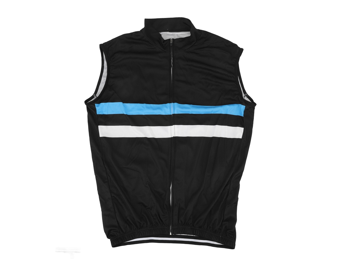 Chaleco de ciclismo Rebe, confeccionado en malla transpirable de secado rápido, con detalles reflectantes, sin mangas, ligero, deportivo, azul claro, talla XXXL.