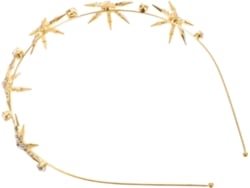 Nuobesty Corona Nupcial De Estrella Con Diamantes De Imitación, Diadema Dorada, Tocado De Boda, Joyería