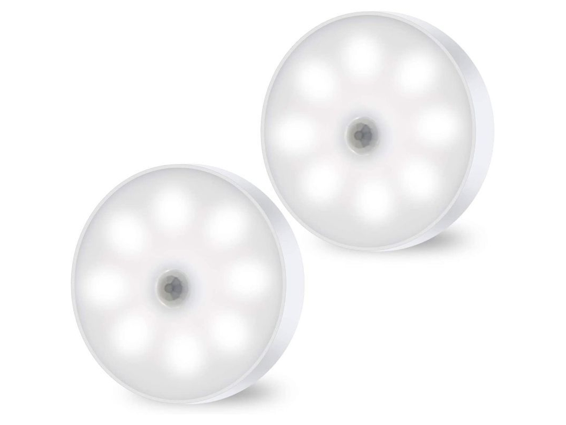 Luz Nocturna Led Con Sensor De Movimiento, Carga Usb, Montaje En Pared/armario, Regalo.