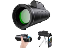 Telescopio Monocular ENZONS Alcance HD de alta potencia 10X42 con soporte para teléfono inteligente y observador de trípode ajustable, negro