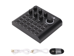 Tarjeta De Sonido Para Transmisión En Vivo Con Silencio De Un Solo Toque, Cambiador De Voz, Puerto Dual De Micrófono, Mezclador Usb Para Podcast