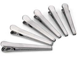 Juego de 12 clips de acero inoxidable para bolsas de refrigerio con cierre hermético para café, comida y refrigerios.