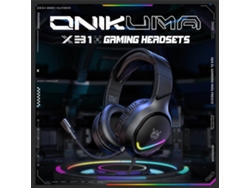 Auriculares con cable para juegos Onikuma X31 con cancelación de ruido, aptos para ordenador portátil, con iluminación RGB y micrófono Vayotoy