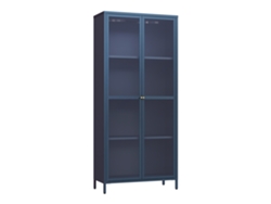 Vitrina de acero Säkylä de 2 puertas, 180 x 80 x 35 cm, color azul marino. [EN.CASA]