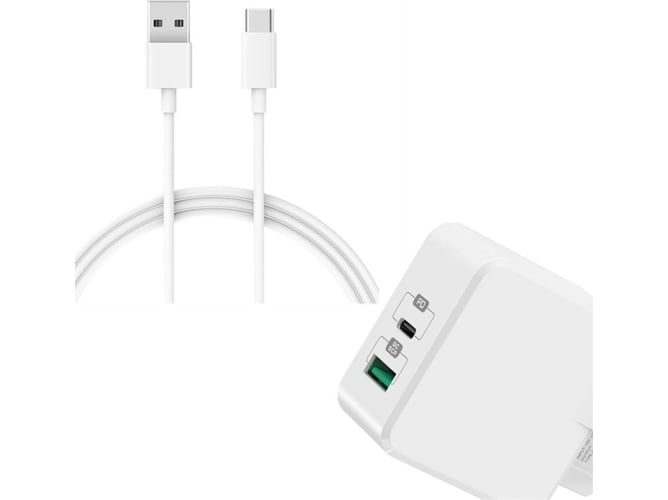 Cargador + Cable PHONESHIELD Fast Charge para Huawei P20 Pro (USB/USB-C - 18 W - 1 m - Blanco)