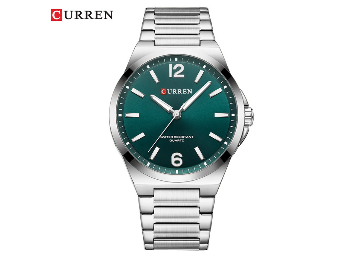 Elegante reloj de cuarzo para hombre, apto para uso profesional e informal, resistente al agua, con brazalete plateado, MDUG (esfera azul).