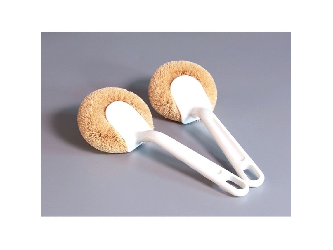 Cepillo de cocina Rebe para ollas y sartenes con cerdas de fibra de coco natural, mango ergonómico y duradero (2 unidades)