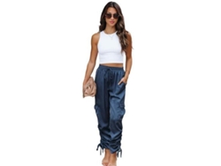 Pantalones Casuales De Seda De Talle Alto Para Mujer Con Bolsillos, Pantalones Largos Para Estar En Casa.