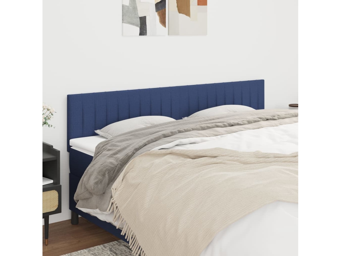 Cabeceros 2 Unidades De Tela Azul 80x5x78/88 Cm
