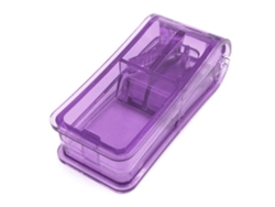 Cortador De Pastillas Con Cuchilla De Acero Inoxidable Y Protector Para Vitaminas Pequeñas Y Grandes - Morado