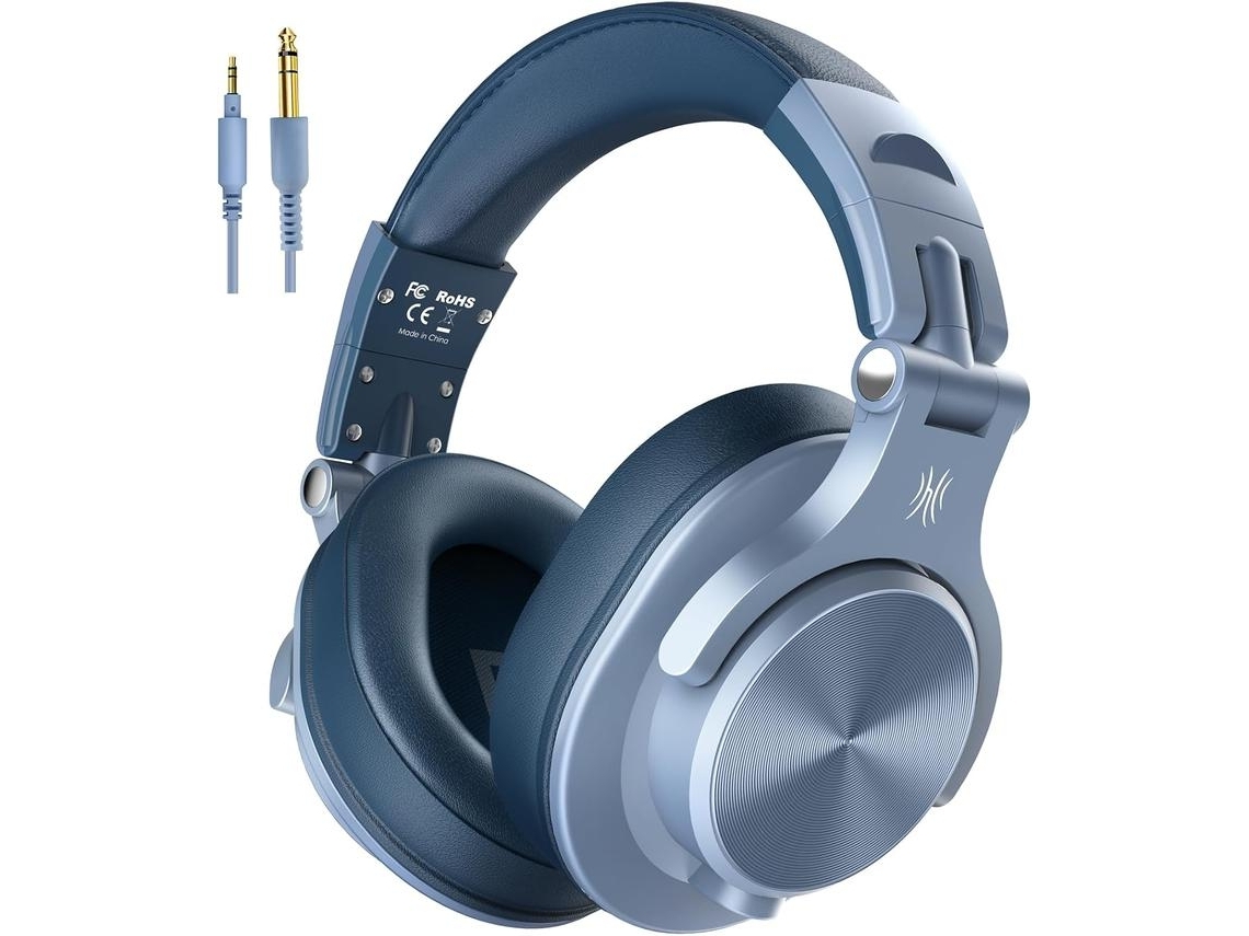 Auriculares YEMAESRE de grabación de estudio Cable de alta resolución sobre la oreja Azul
