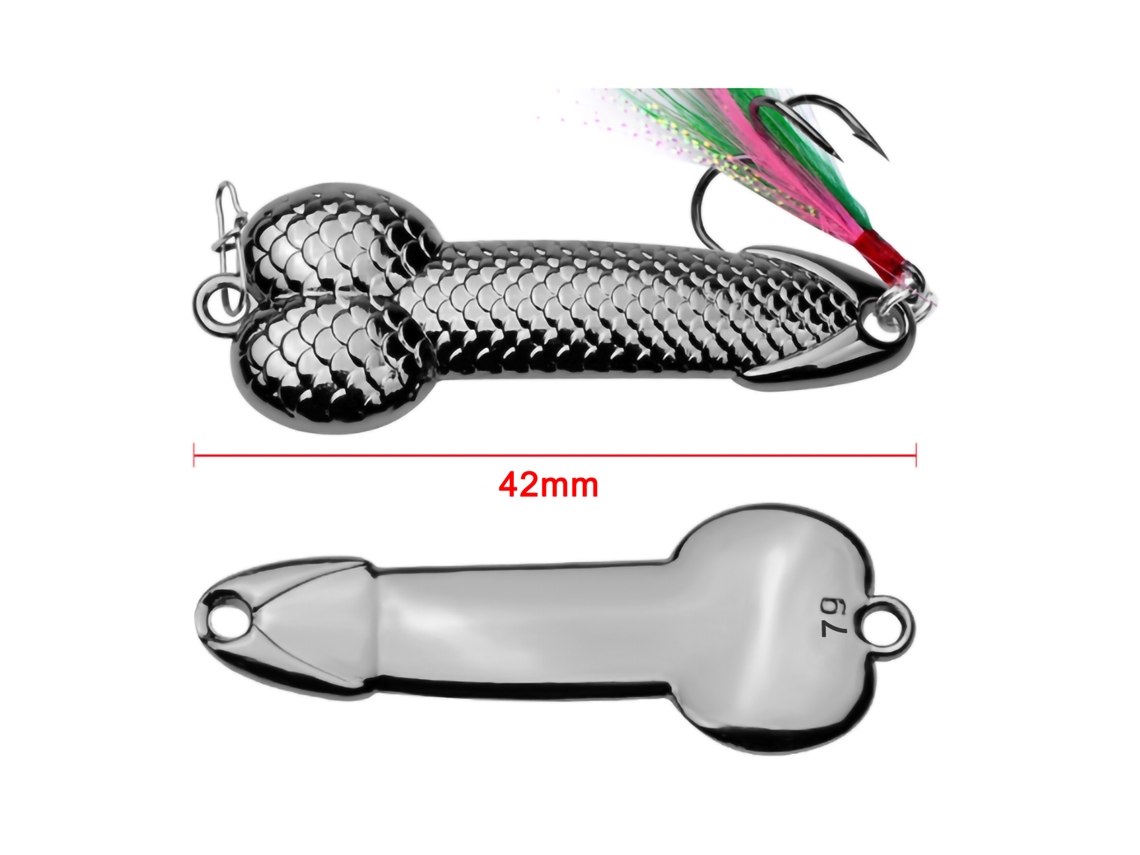 Señuelo de pesca con metal y plumas, 7 g, negro