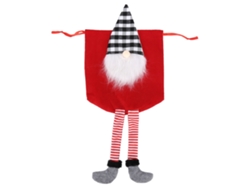 Saco de Navidad de Papá Noel sin rostro, saco rojo de hilo