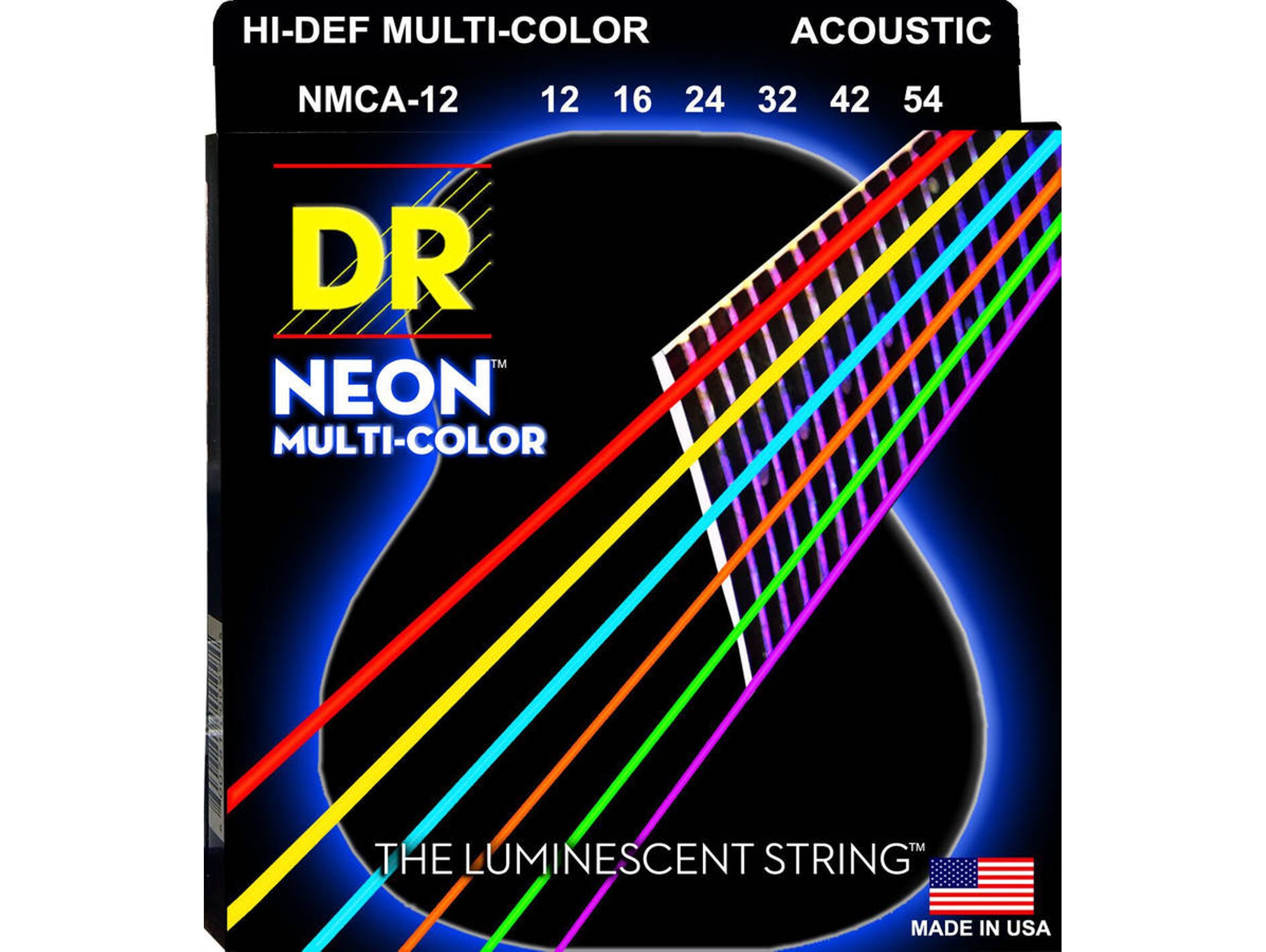 Juego de Cuerdas Guitarra Acústica DR MCA-12 MULTI-COLOR (0.12 - .016 - .024 - .032 - .042 - .054 - Bronce)