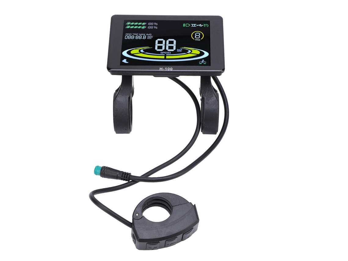 2026-pantalla Lcd De Velocímetro Para Patinete Eléctrico Panel De Instrumentos 5 Pines Con Conector Impermeable Para Manillar H-100