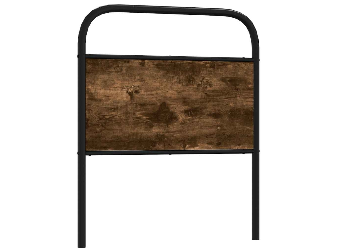 Cabecero De Acero Y Madera De Ingeniería Roble Ahumado 80 Cm
