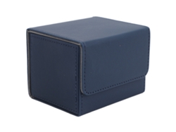 Caja De Gran Capacidad De Piel Sintética Con Tapa Magnética Para Cartas De Tarot Azules.