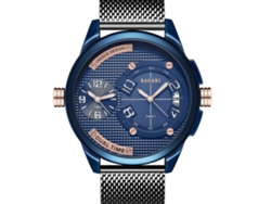 Reloj De Pulsera Hombre Bagari De Cuarzo Con Correa De Malla Redonda Azul Negro