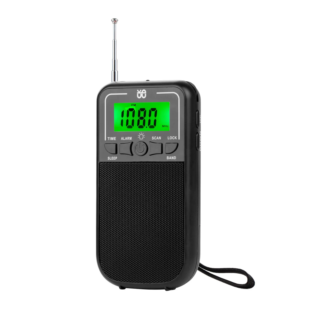 (negro) Radio Dsp Fm/am/sw De Bolsillo Con Altavoz Incorporado, Pantalla Lcd Retroiluminada, Funciones De Despertador Y Apagado Automático.