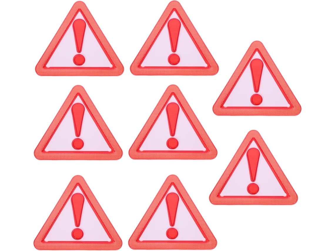Juego de 8 triángulos reflectantes de advertencia para vehículos.