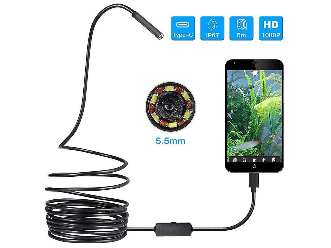 2026-endoscopio Usb 3 En 1 5.5mm Ultra Delgado Impermeable Cámara Inspección Olu