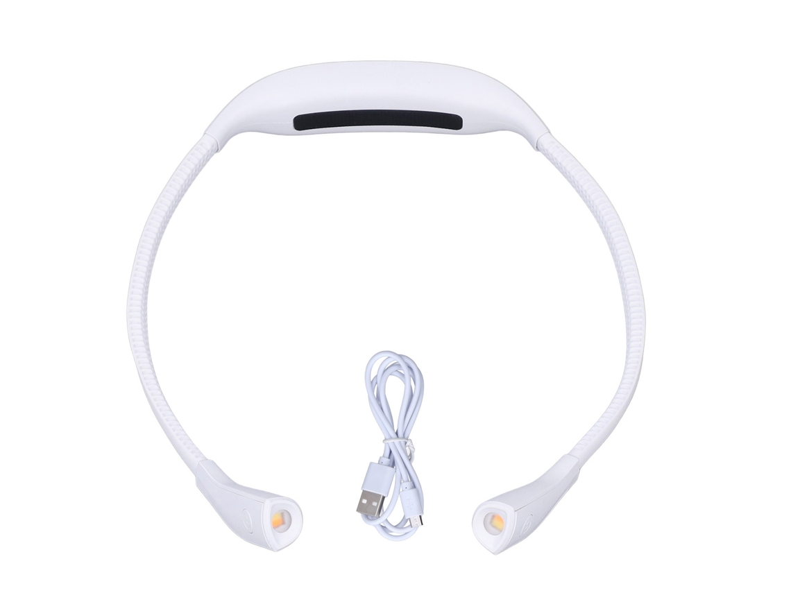 2026-luz De Cuello Para Lectura Led Recargable Usb Portátil Colgante Para Libros Y Reparaciones Blanco