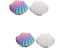 Bolso De Mano Con Espejo Portátil De 4 Piezas, Neceser Plegable Para Maquillaje De Mujer, Bolsos Con Forma De Concha Marina.