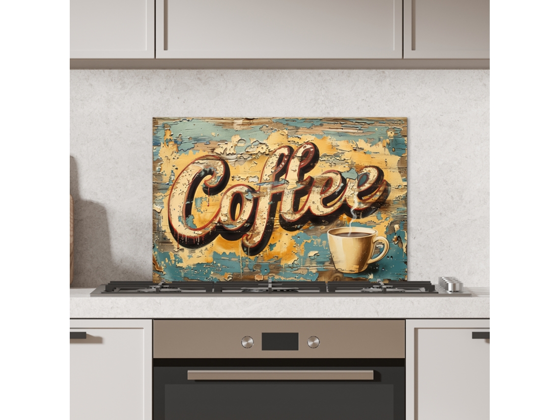 Panel antisalpicaduras de cocina - Estilo vintage - Marrón - Vaso 60x40 cm