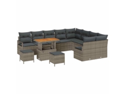 Maison Exclusive - Conjunto De Sofá De Jardín Con Cojín Con Almohada 12 Pcs Gris