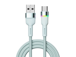 Cable De Carga Rápida Usb-c 3a, Aleación De Aluminio, Con Cable De Datos, Compatible Con Teléfonos Móviles, Azul Claro.