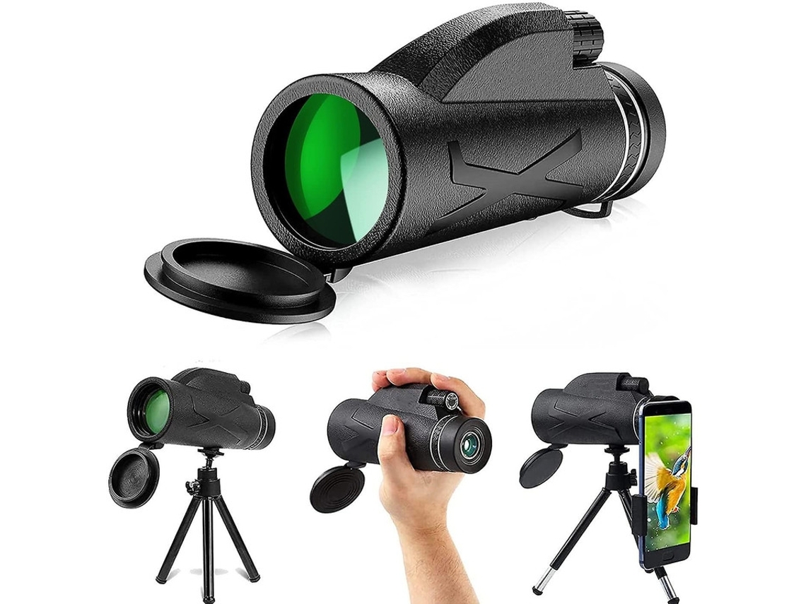 Telescopio monocular HD 10x42, portátil, compacto e impermeable, con adaptador para teléfono inteligente y trípode para Gusshious.